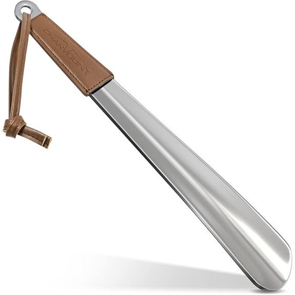 Charmount 12-Inch Stainless Steel Shoe Horn with Handle