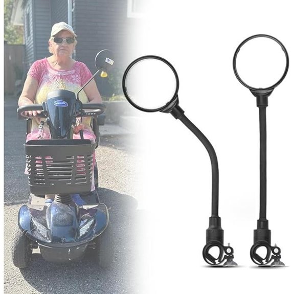 360° Rotating Rear View Mirrors for Mobility Scooters