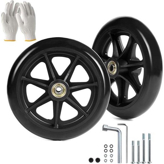 6 Inch Wheelchair Replacement Wheels with PU Tires (Pair)