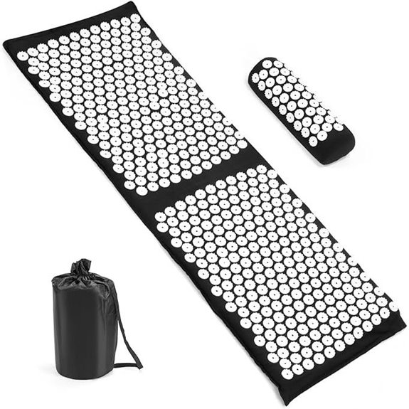 QWORK Acupressure Mat and Pillow Set (Black)