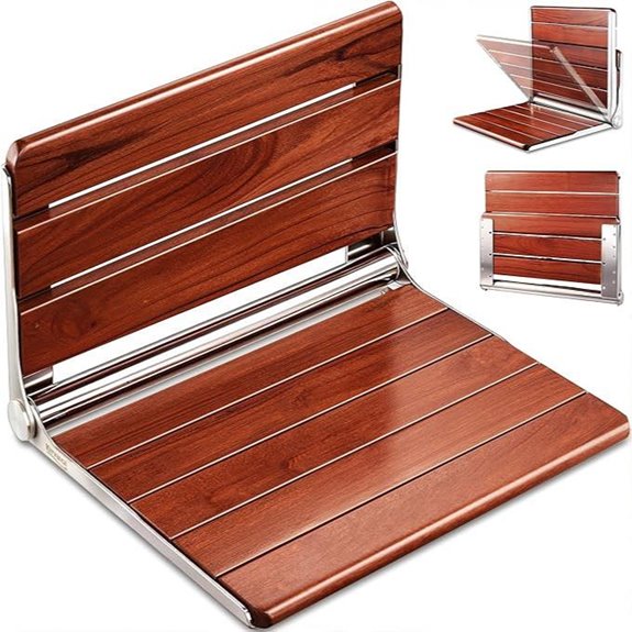 Upgraded 20 ADA Compliant Folding Teak Shower Seat