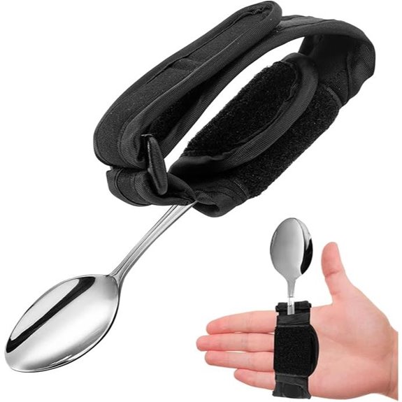 Universal Cuff Utensil Holder for Hand Grip - Adaptive Dining Aid for Parkinson's