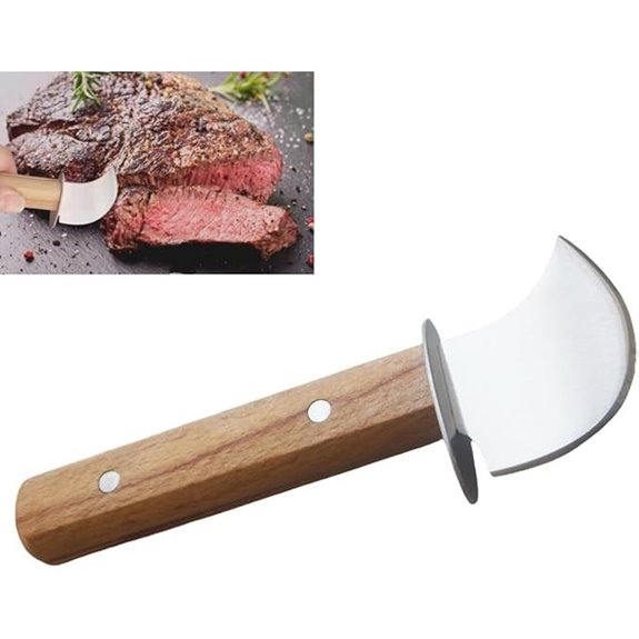 Adaptive Rocking Steak Knife with Wooden Handle