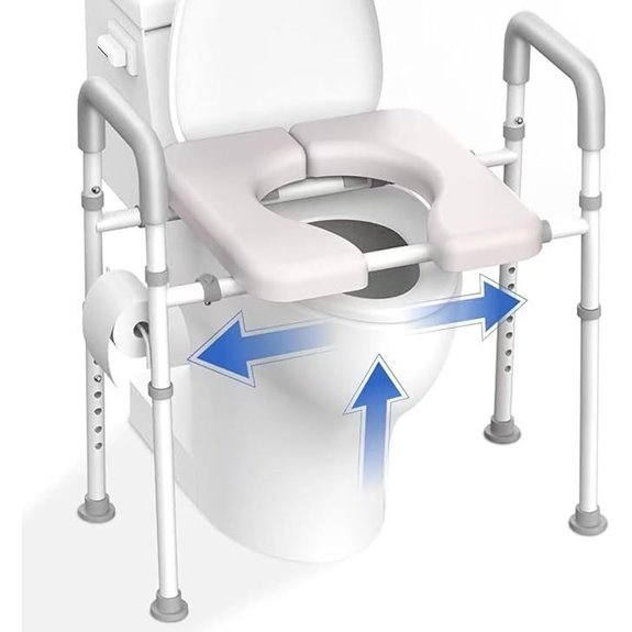Raised Toilet Seat with Handles Adjustable 400lbs Capacity