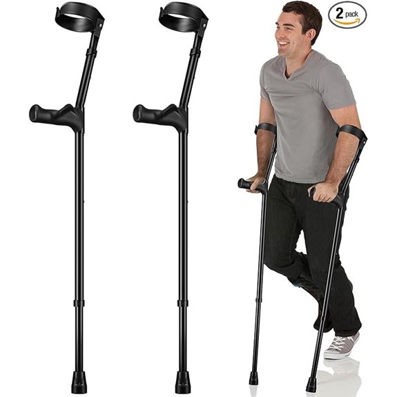 Geiserailie Adjustable Forearm Crutches for Adults (2-Pack)