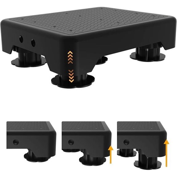 Adjustable Non-Slip Step Stool for Adults 660 LBS Capacity Black