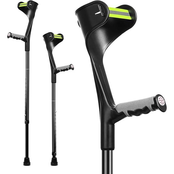 Foldable Forearm Crutches with Anti-Drop Cuff Adjustable Height