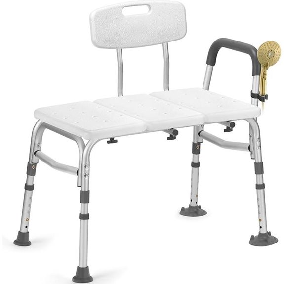 Height Adjustable Tub Transfer Bench with Backrest