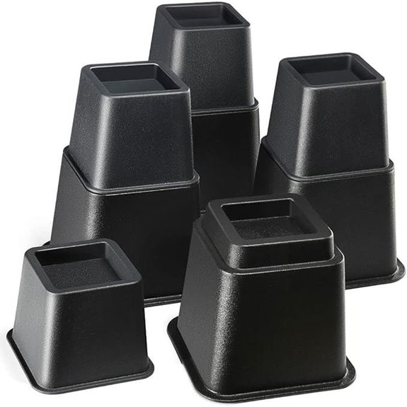Home It Adjustable Bed Risers 4-Pack (1,300 lbs)