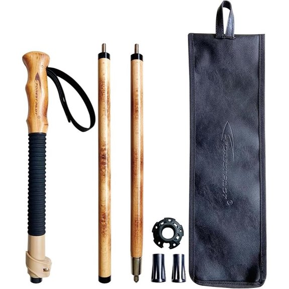 Trekking Poles Adjustable Beech Wood Hiking Stick
