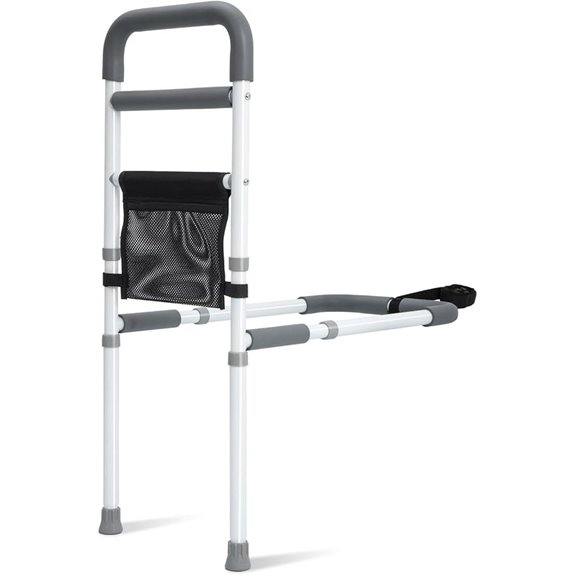 Adjustable Bed Rails for Elderly Adults with Storage Pocket Fits All Bed Sizes