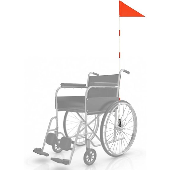 Wheelchairs Safety Flag with Adjustable 6-Foot Fiberglass Pole
