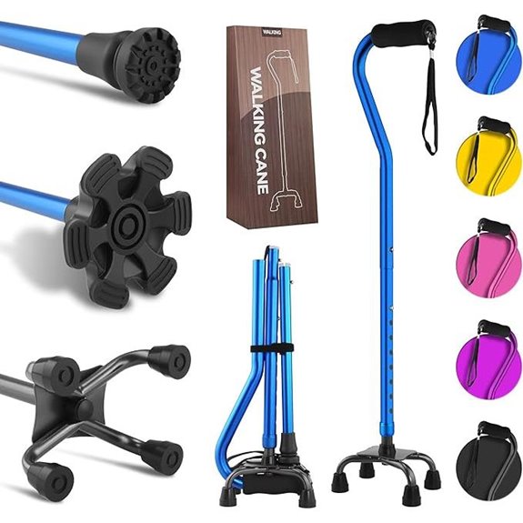 LIXIANG Quad Walking Cane for Seniors - Foldable & Adjustable