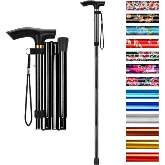 Supregear Adjustable Folding Walking Cane with Wrist Strap