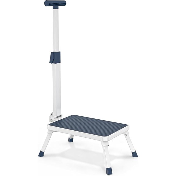 Folding Step Stool with Adjustable Handrail (330 lbs Capacity)