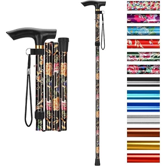 Supregear Adjustable Folding Walking Cane with T Handle