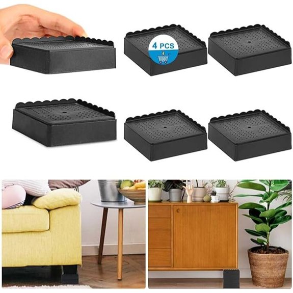Adjustable Heavy Duty Stackable Bed Risers (4-Pack)