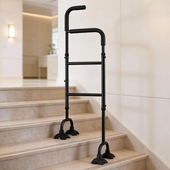 13-Level Height Adjustable Stair Assist Cane with Non-Slip Base