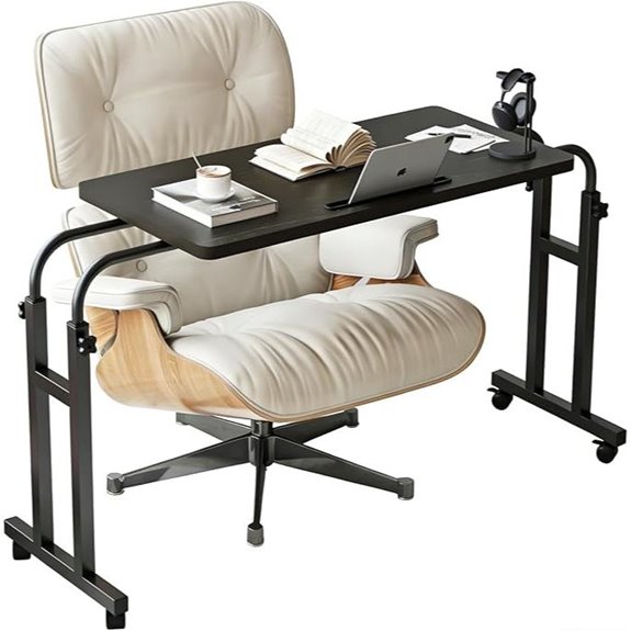 TigerDad Adjustable Over-Bed Recliner Table with Wheels