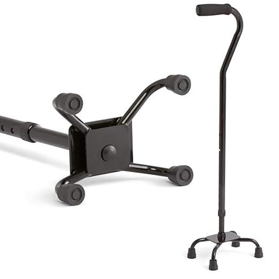 Medline Aluminum Quad Cane Height Adjustable 300 lb Capacity