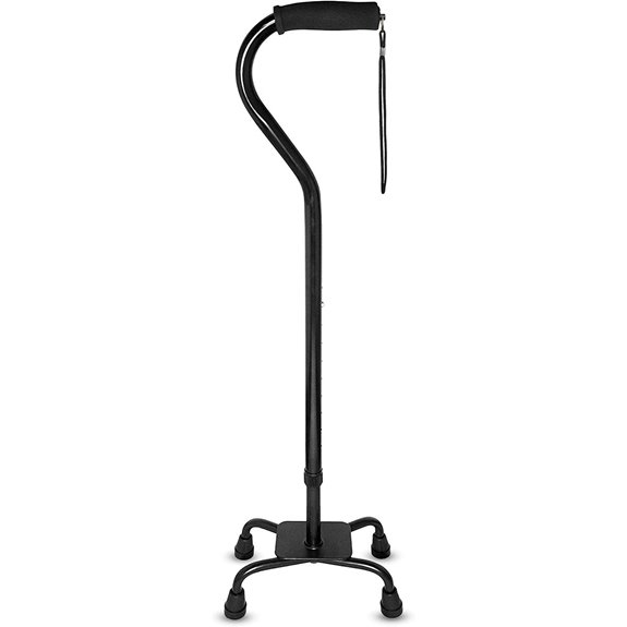 RMS Adjustable Quad Cane with Foam Padded Handle
