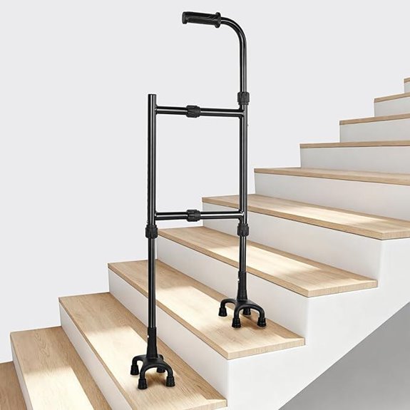 Adjustable Stair Climbing Cane for Seniors (Supports 300lbs)