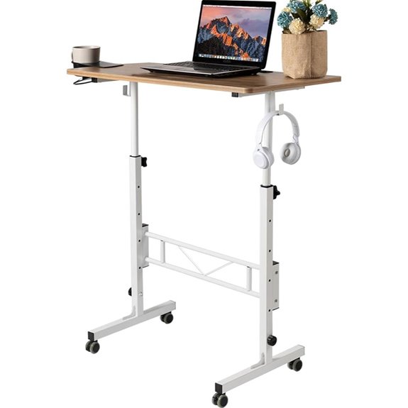 SIDUCAL Small Adjustable Standing Desk with Wheels
