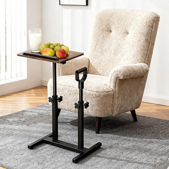 Adjustable Swivel Tray Table with Stand Assist Handle