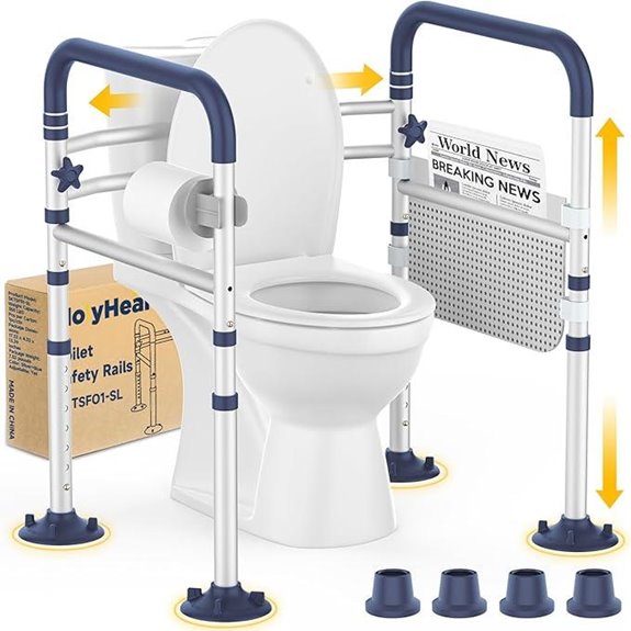 Adjustable Toilet Safety Rails for Seniors and Disabled