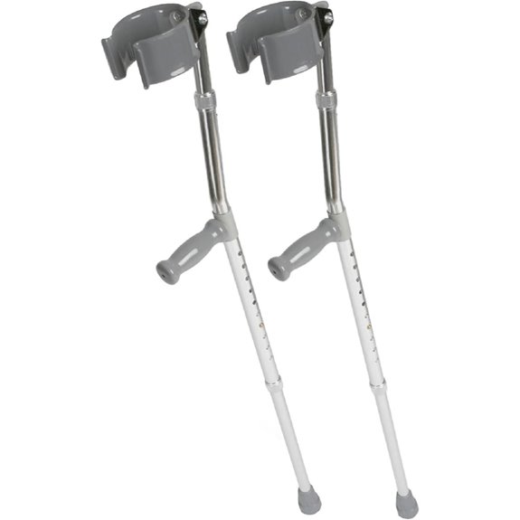 Medline Aluminum Forearm Crutches Adult Cuff Size 4 Pack of 2