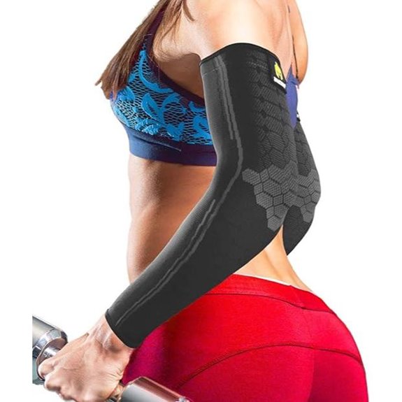 Sparthos Arm Compression Sleeves for Athletic Sports (Black-M)