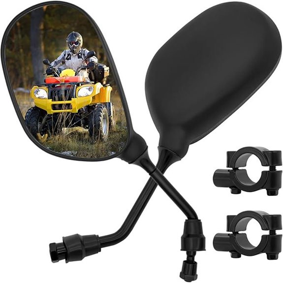 ATV Rear View Mirror with 7/8 Handlebar Mount