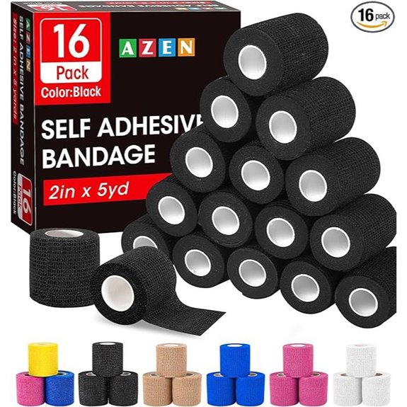 AZEN 16 Pack Self Adhesive Bandage Wrap (2 x 5 Yards)