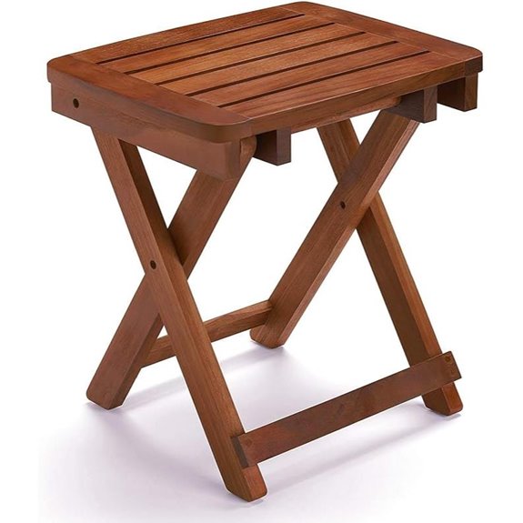 URFORESTIC Bamboo Folding Shower Bench Seat Chair