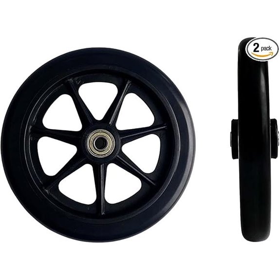 2Pcs 6 Inch Black Walker Wheels Replacement