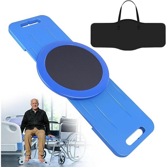 LOSCHEN Slide Transfer Board with Turntable for Wheelchair Transfers (Blue 29.5)