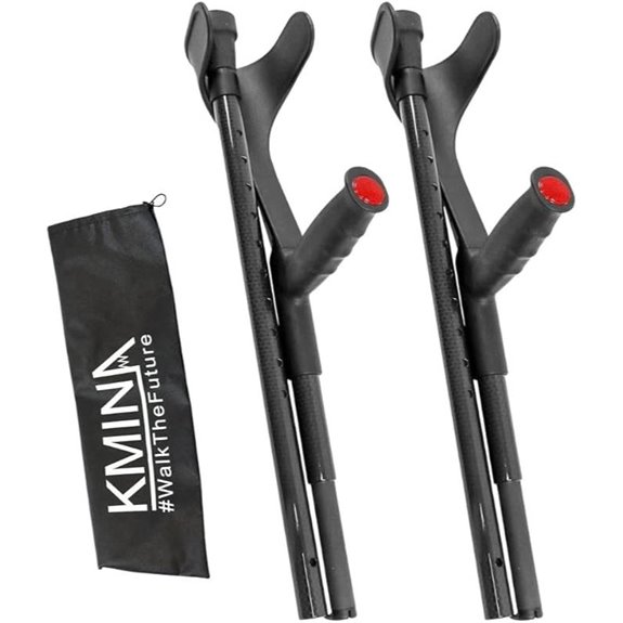 KMINA Carbon Fiber Foldable Forearm Crutches (x2)
