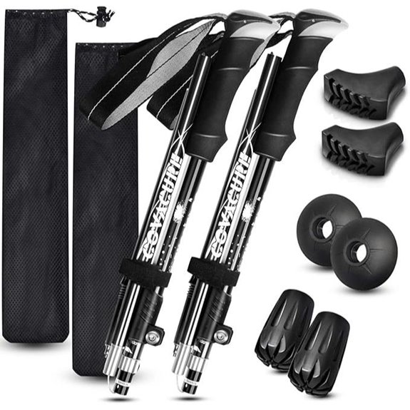 Covacure Collapsible Aluminum Trekking Poles with Quick Lock System