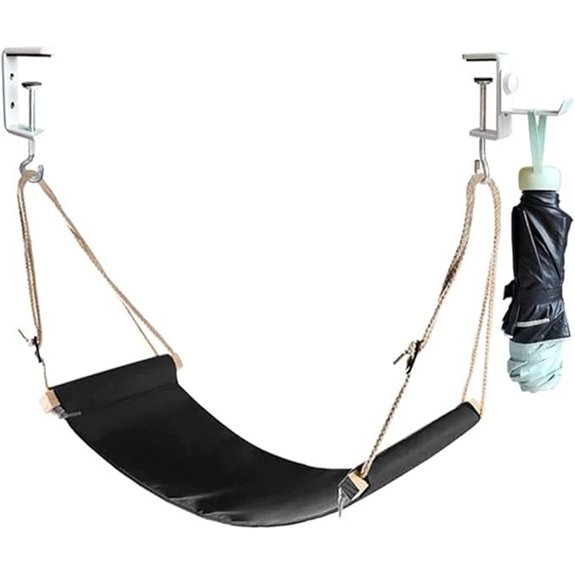 DMcore Canvas Under-Desk Foot Rest Hammock (Black)