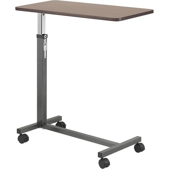 Drive Medical Overbed Table with Wheels Non-Tilt Surface