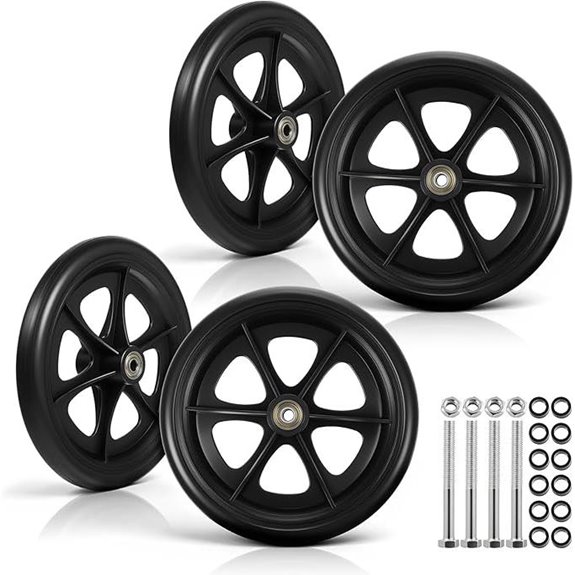 8 Inch Solid Walker Wheels Replacement (4-Pack)