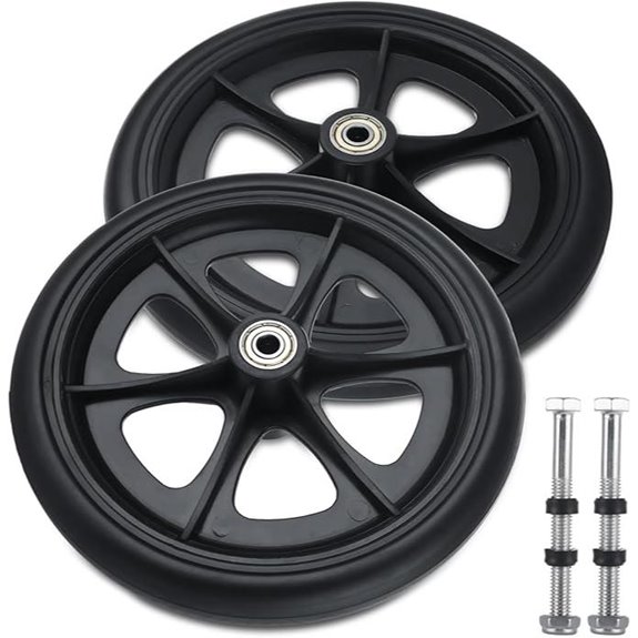 8 Inch Walker Wheels - 2 Pcs Solid Replacement Wheels