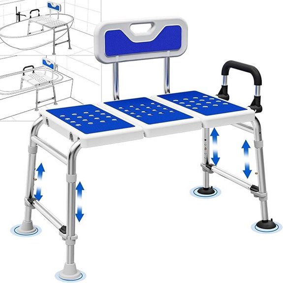 Adjustable Bath Tub Transfer Bench for Elderly and Disabled