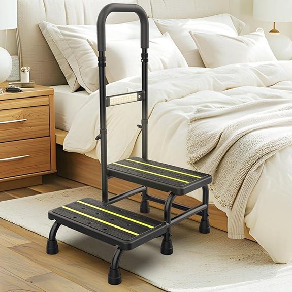 2025 Upgrade] 2 Step Stool for Elderly with Night Light & Handle 350lbs