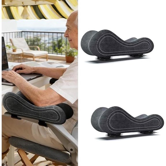 Ergonomic Memory Foam Armrest Pads for Chairs (2-Pack)