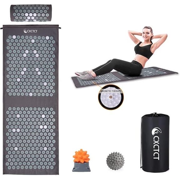 Extra Long Yoga Acupressure Mat Set for Pain Relief