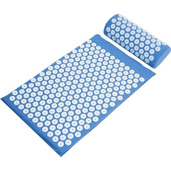 Fitvids Acupressure Mat and Pillow Set for Pain Relief (Blue)