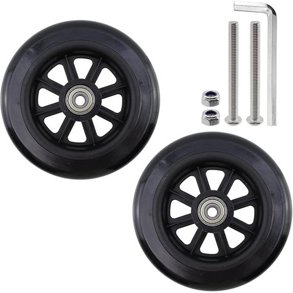 5 Inch Rubber Replacement Wheels for Walkers (2-Pack)