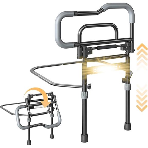 Foldable Bed Rails for Elderly Adults with Safety Features