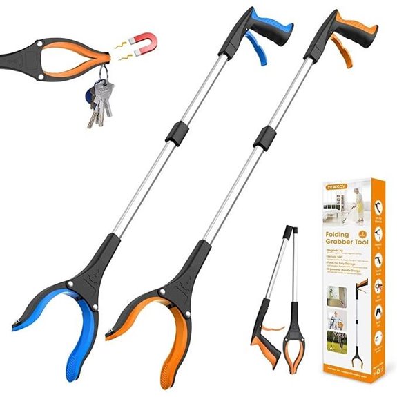 32 Foldable Grabber Reacher Tool 2-Pack with Magnet